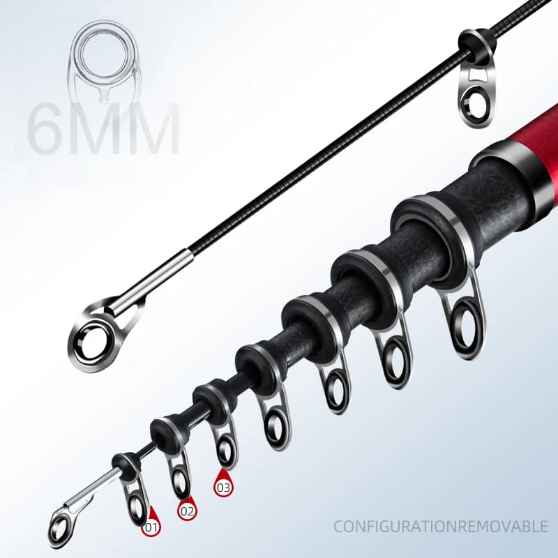 Canne pêche roche carbone 5.3M 6.0M ultra-légère Old Friend pour carpe surf télescopique mer
