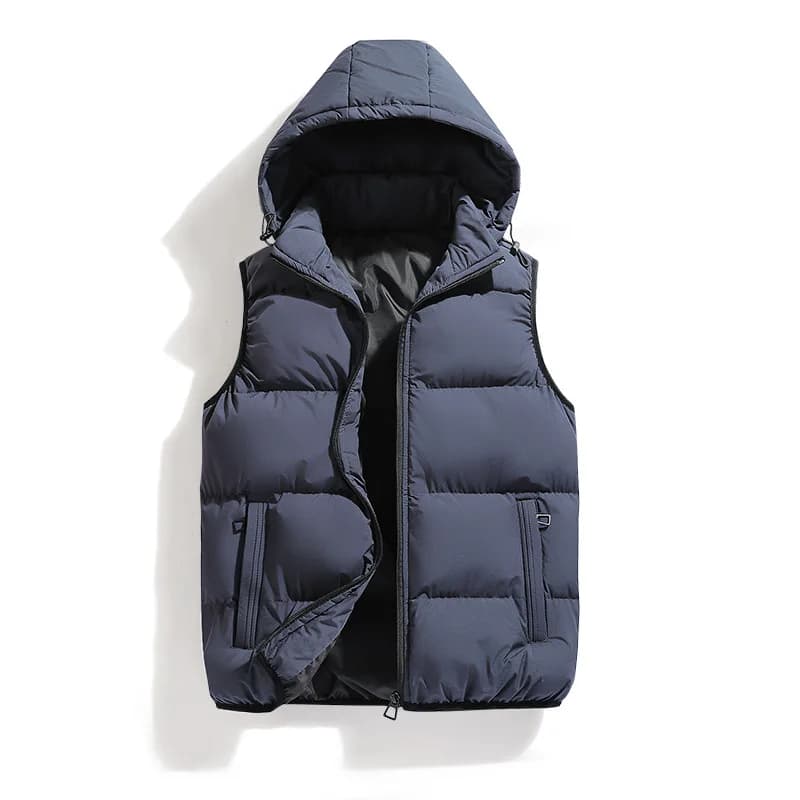 Veste sans manches homme imperméable chaude avec capuche pour automne hiver