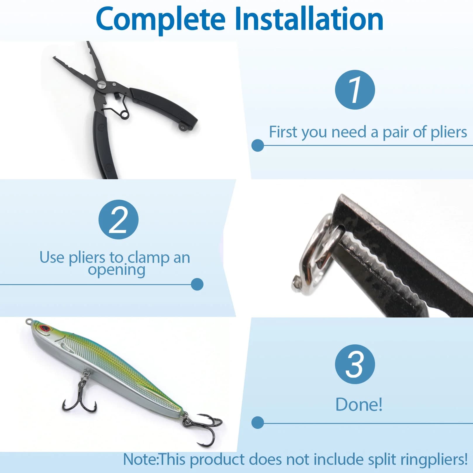 Anneaux split acier inox aplatis 30-200 pièces pour leurres pêche mer lourde - accessoires