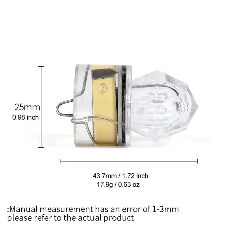 Projecteur LED submersible pêche profonde - Tube diamant étanche avec lumière colorée attirante