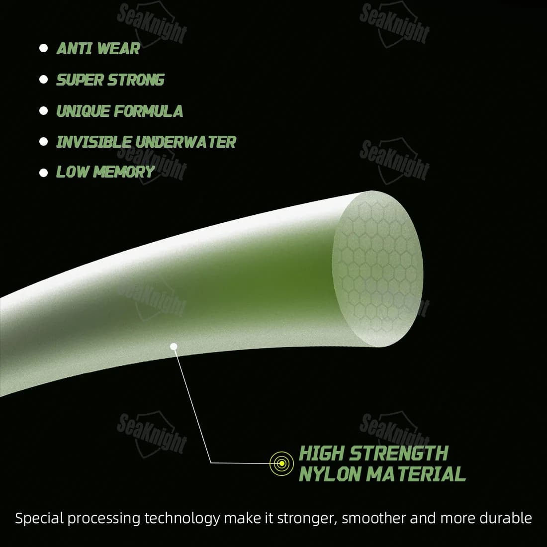 Ligne nylon SeaKnight CARP 500m invisible sous l'eau - Anti-usure pour pêche de la carpe 10-25LB