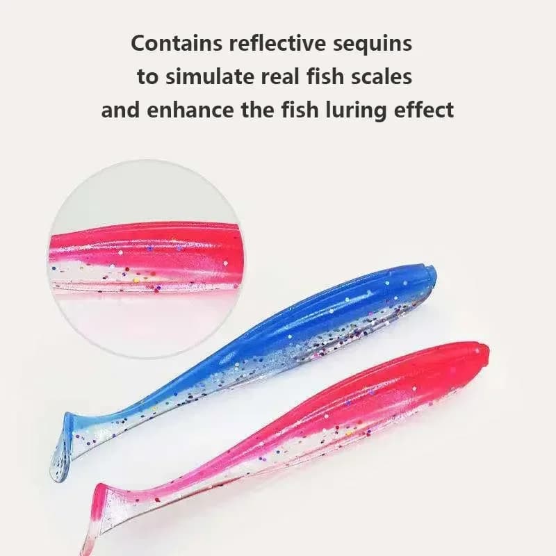 Lot 50 leurres souples wobblers pour brochet sandre black bass - Appâts silicone pêche hiver vibrations