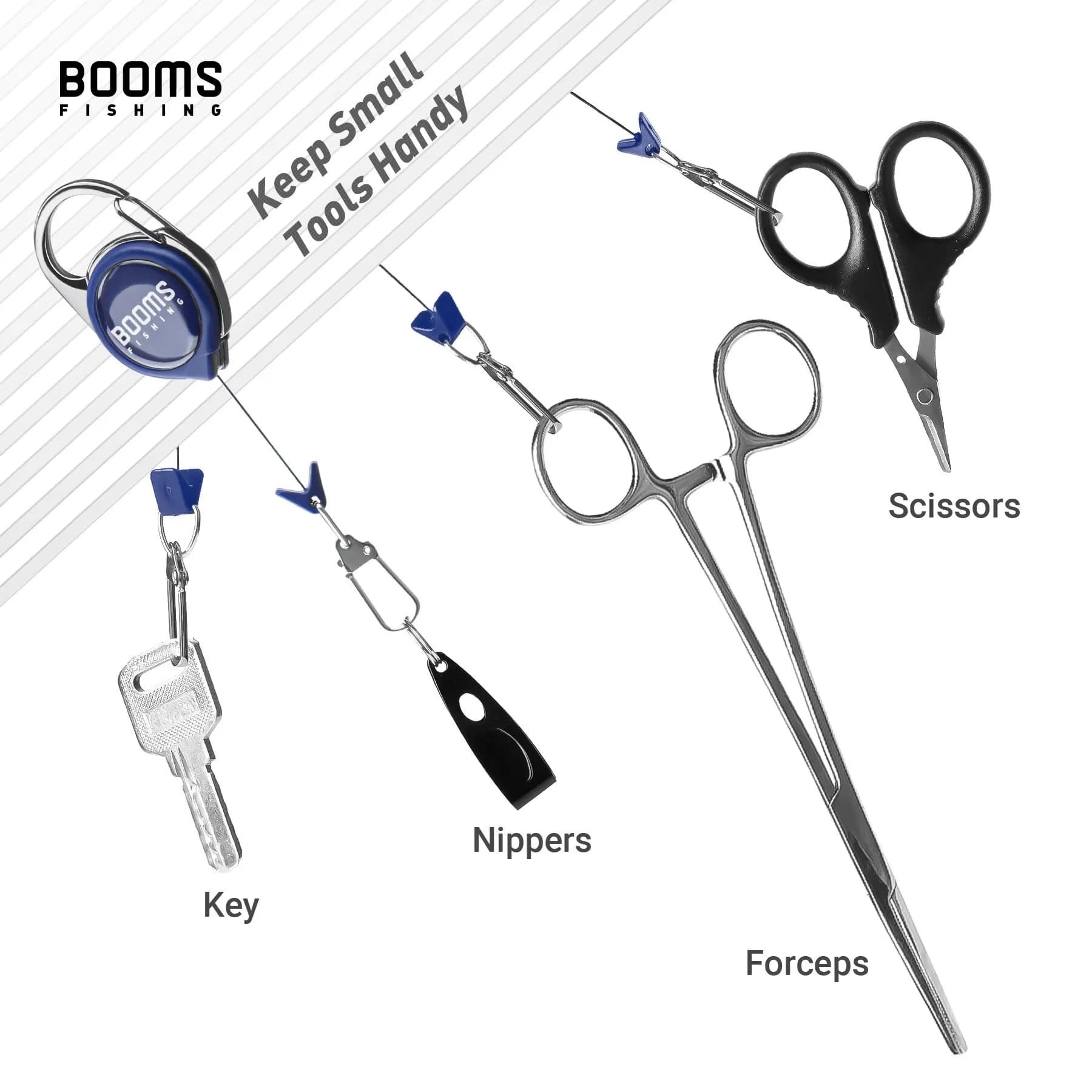 Porte-badge de pêche rétractable 2 pièces avec ressort anti-rouille et clip rapide pour mouches et accessoires