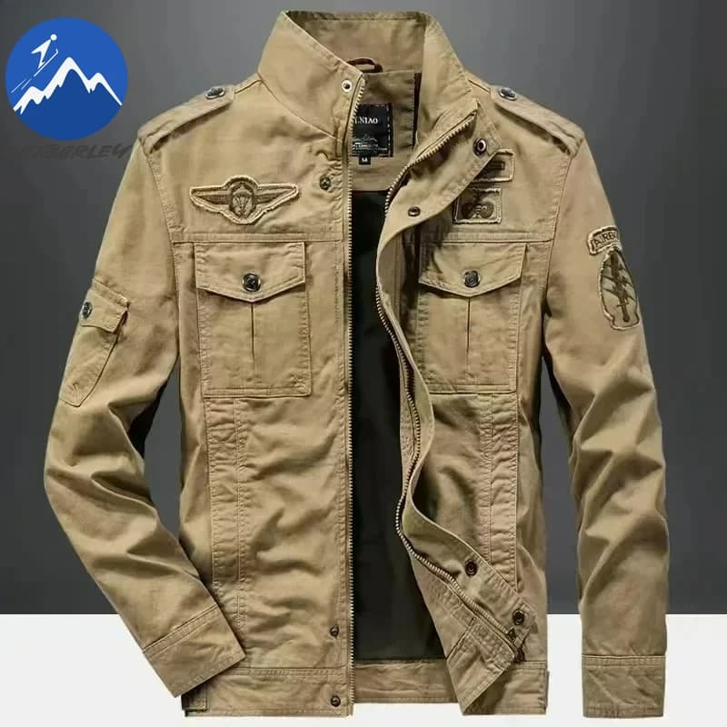 Veste cargo pour pêche - Taille plus 6XL - Veste de travail printemps automne pour homme
