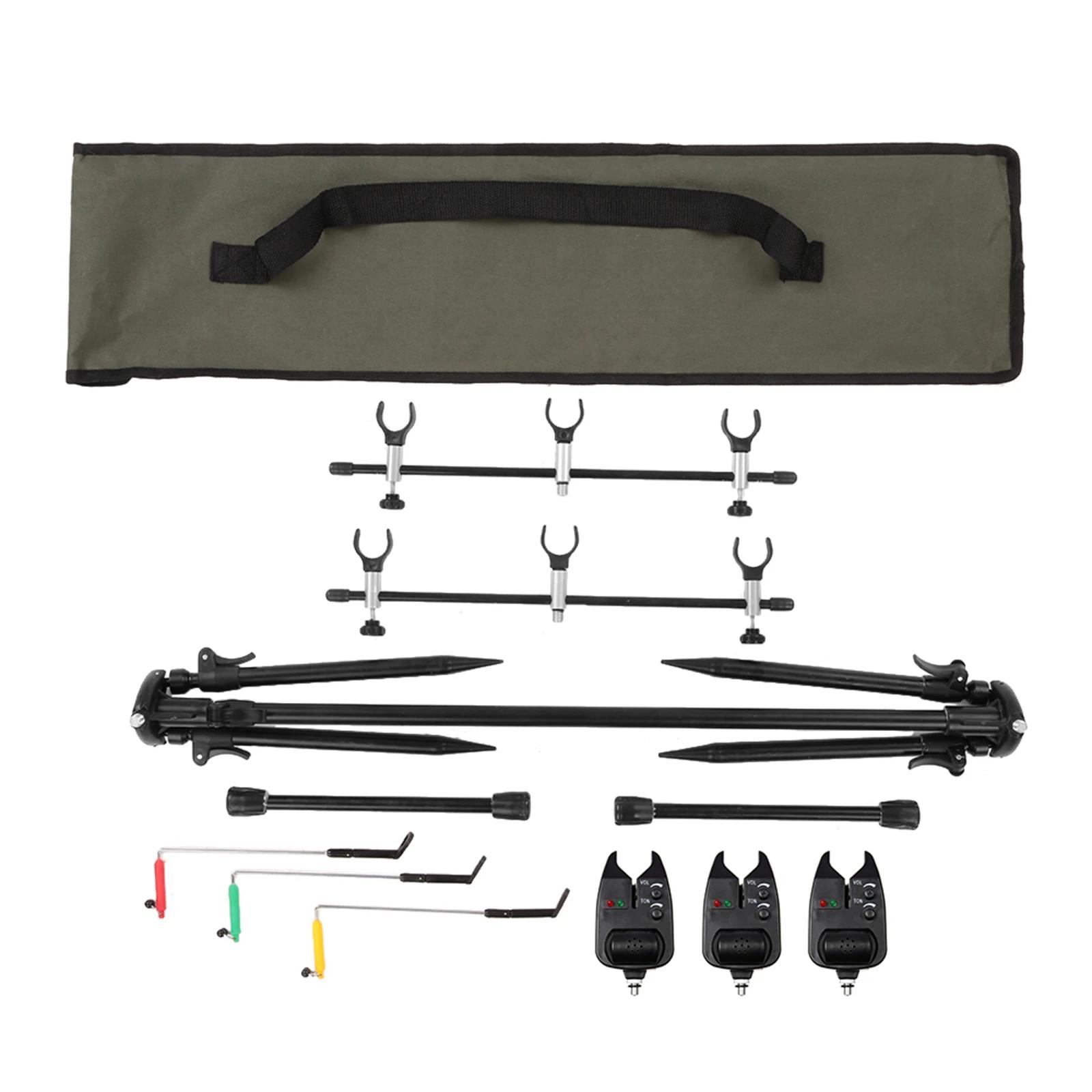 Support de canne Lixada réglable avec 3 alarmes de touche - Pod pour pêche carpe avec indicateurs