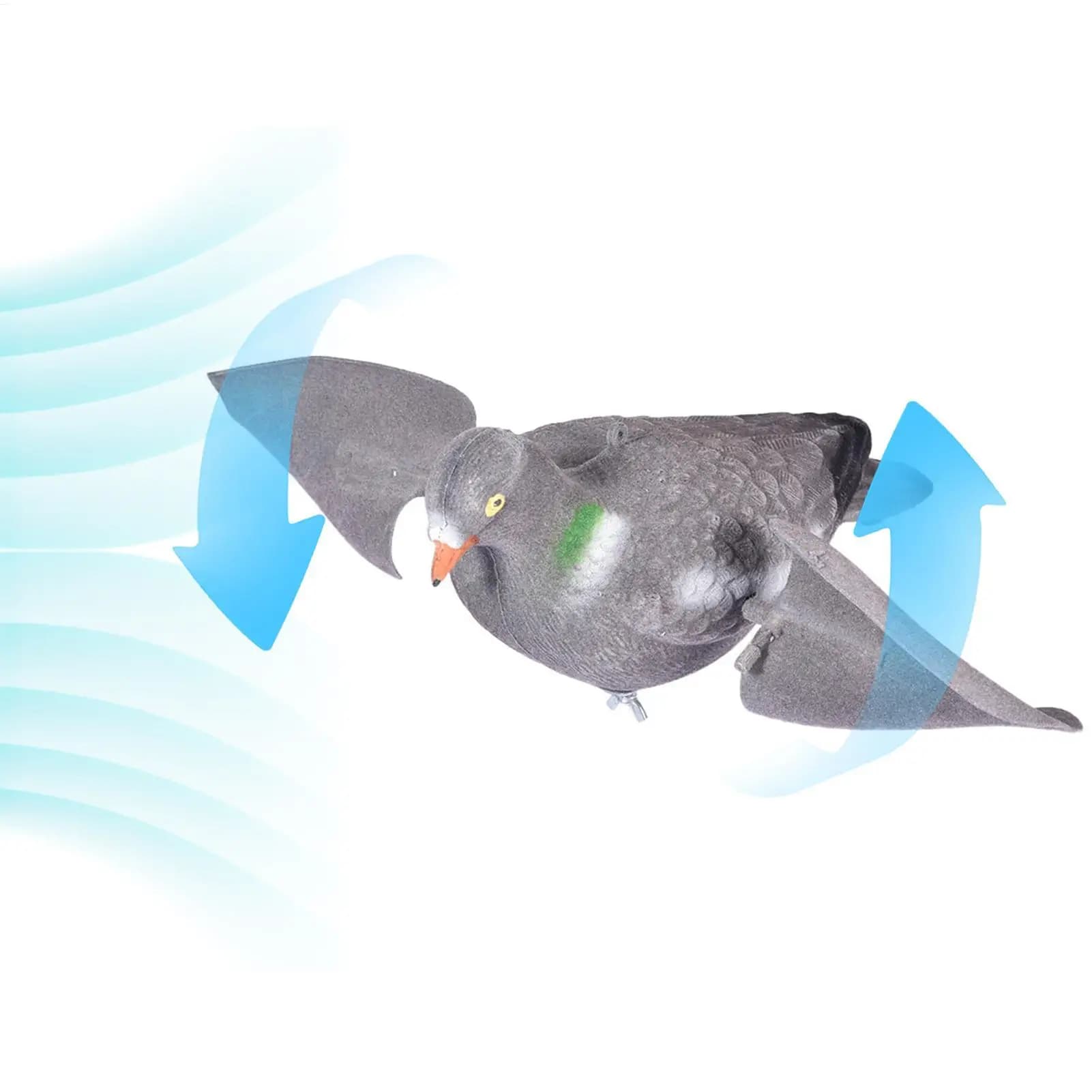 Leurre pigeon à ailes mobiles - Appât de chasse simulation mouvement - Décor jardin extérieur