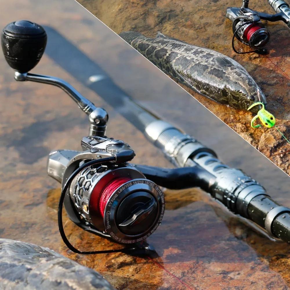 Combo canne spinning carbone 1.8-3.3m et moulinet 13+1BB Sougayilang télescopique kit pêche polyvalent