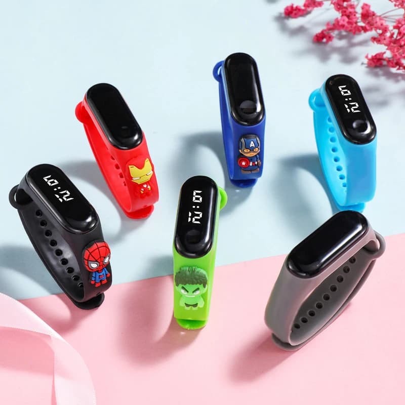Montre enfant Spiderman 3D cartoon garçon sport bracelet étanche LED numérique étudiant horloge
