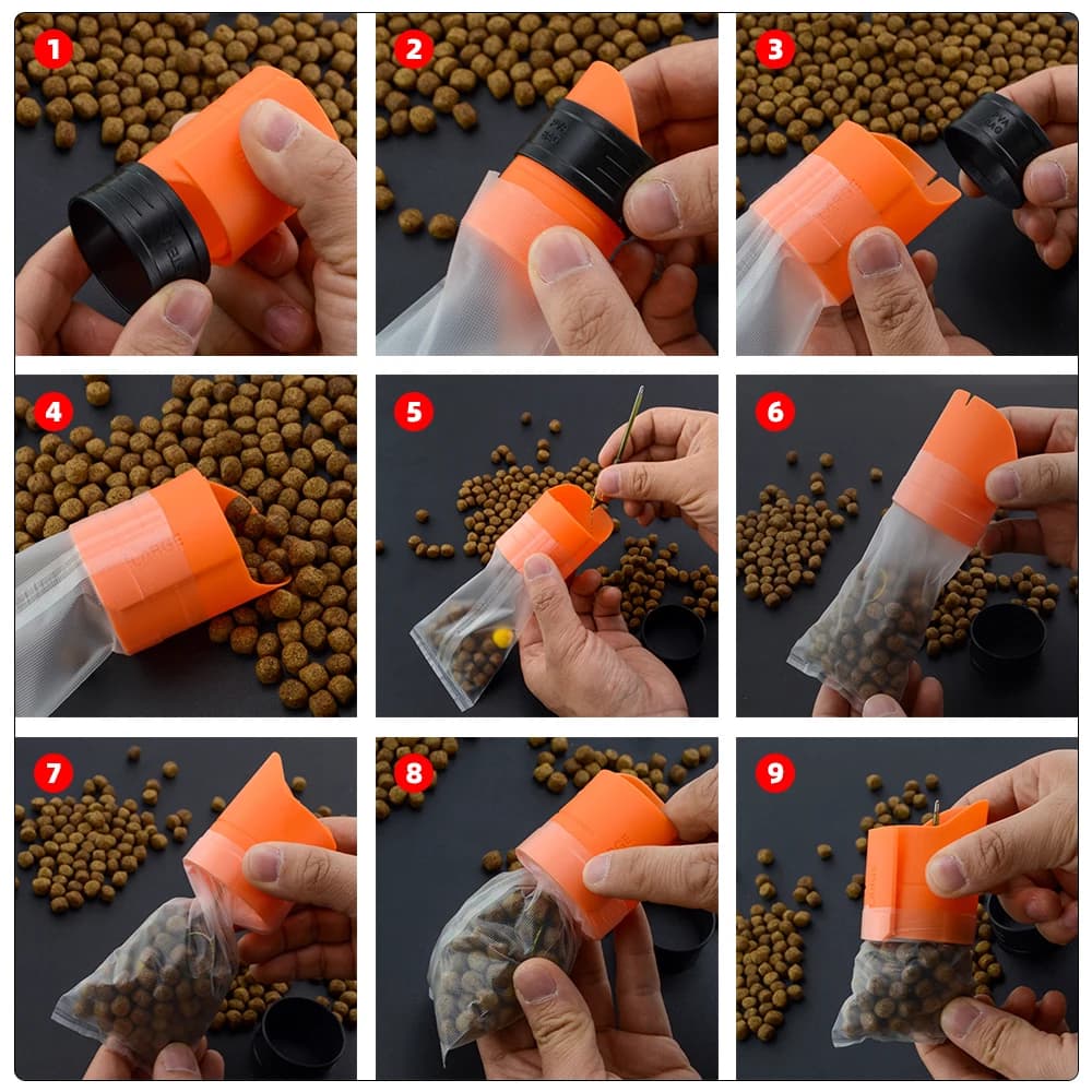 Système de chargement PVA pour sacs solides - Outil d'amorçage carp fishing à fusion rapide