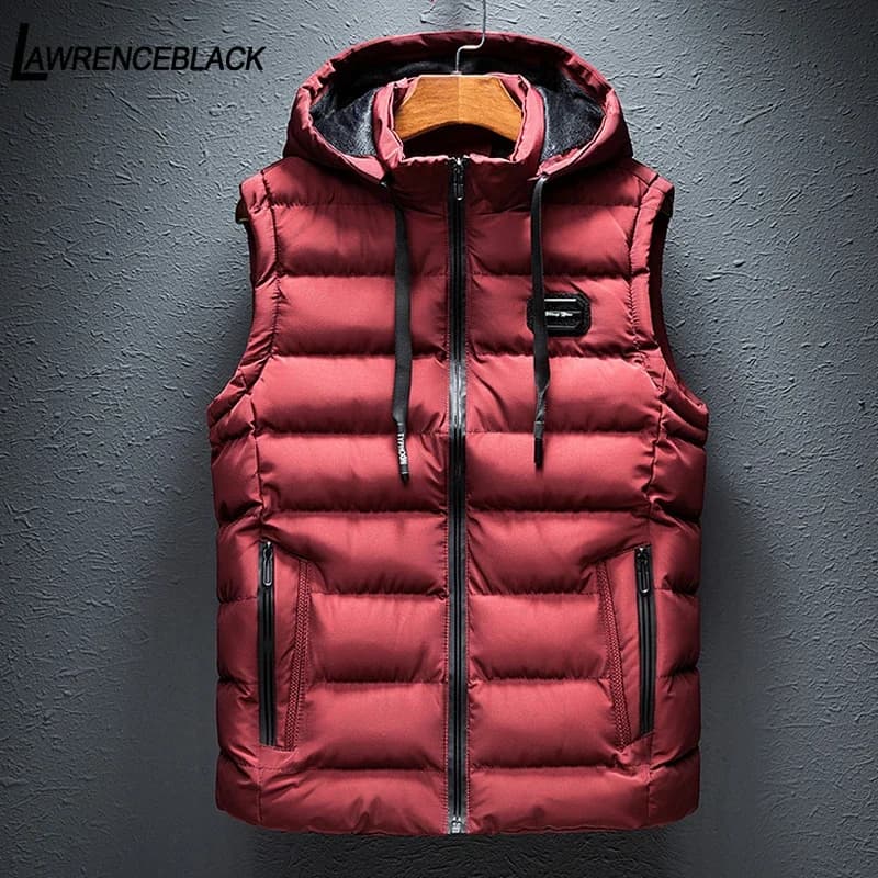 Veste sans manches homme capuche 6XL - Veste matelassée coton pêche casual mode vestes taille grande