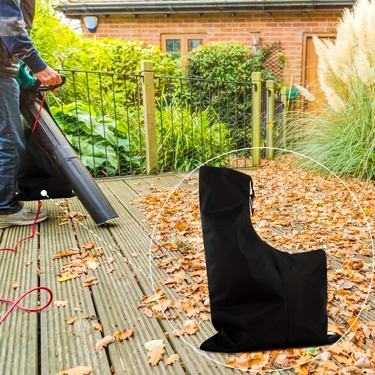 Sac de rangement étanche à cordon de serrage pour souffleur de feuilles - Grande capacité portable extérieur