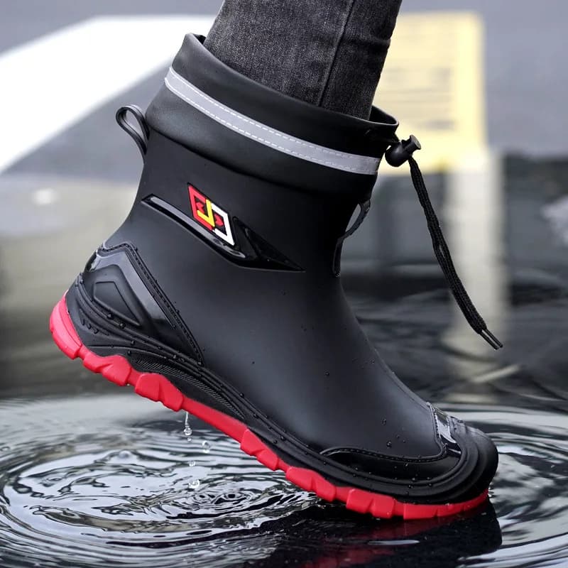 Bottes de pêche courtes doublées polaire antidérapantes pour travail et pêche printanière 2025