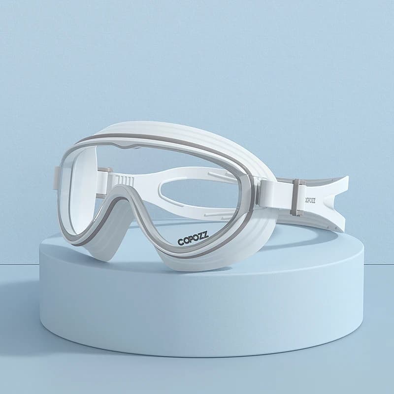 Lunettes de natation adultes grand cadre COPOZZ professionnelles - Anti-buée, plaquées durables confortables