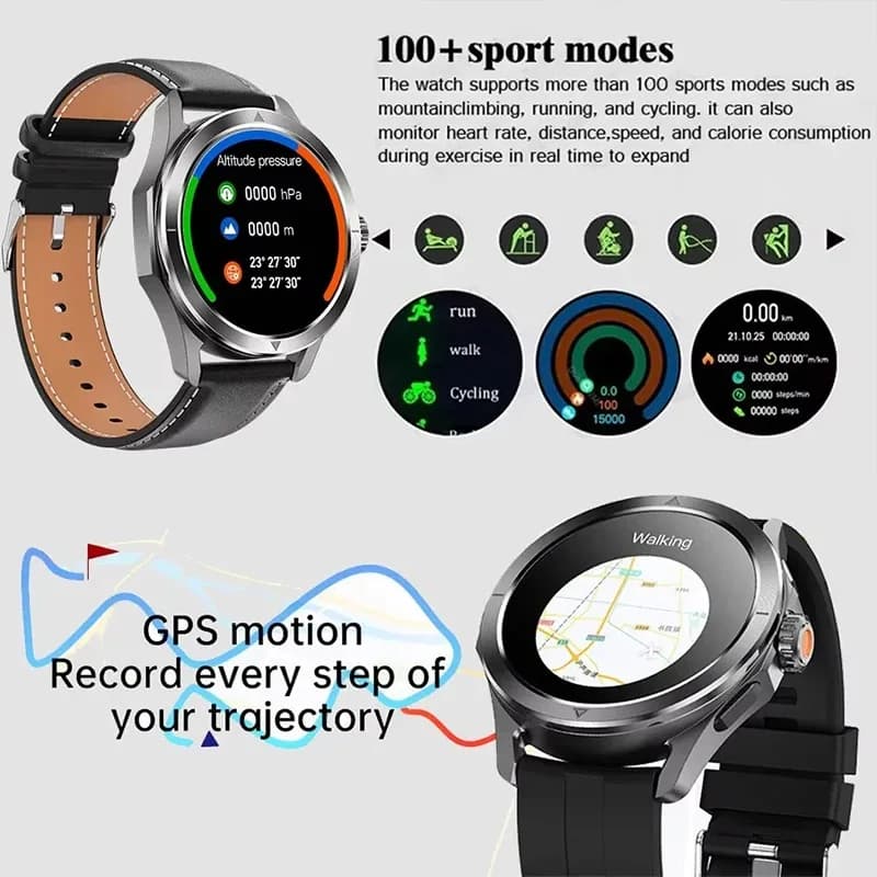 Montre connectée Xiaomi S4 Ultra pour pêche : GPS, boussole, étanche, appels Bluetooth, écran AMOLED