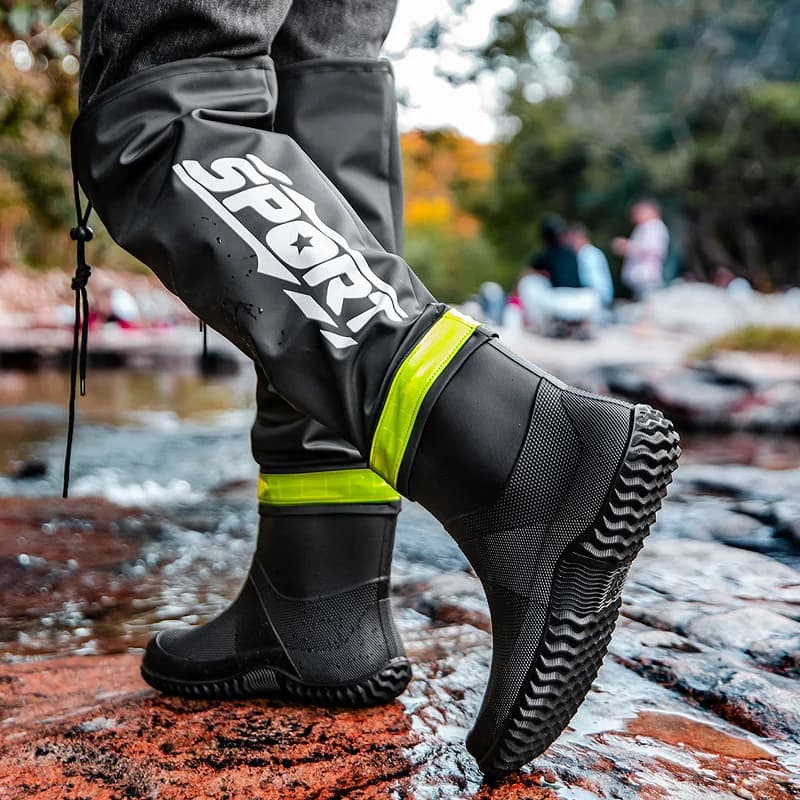 Bottes de pluie hautes tendance pour couple pêche extérieure imperméables anti-dérapantes longue durée