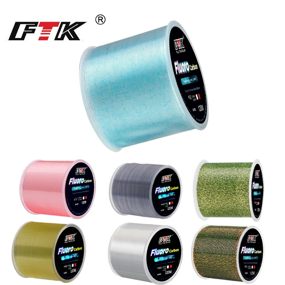 Ligne FTK fluorocarbone tachetée invisible 120m 0.20-0.50mm - Super résistance 4-34LB