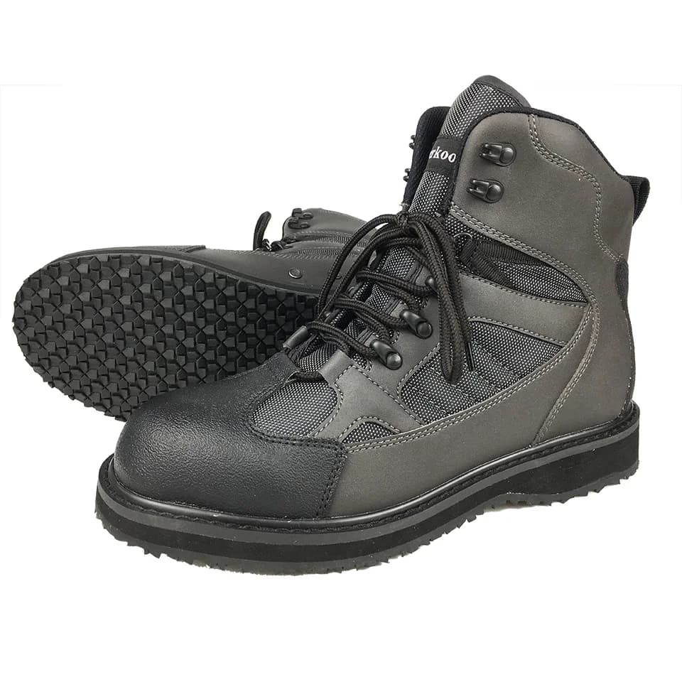 Bottes de pêche en amont semelle feutre antidérapante - Chaussures de chasse vert armée pour hommes