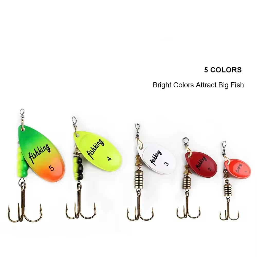 Leurre spinner métal NGB 3.9g à 15g - Cuiller tournante avec hameçon triple pour brochet