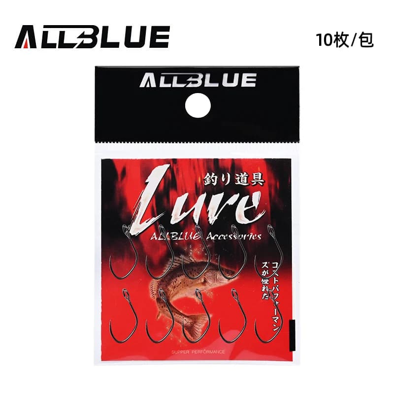 Hameçon truite sans ardillon 10# 8# BLUX anti-corrosion forgé - Lot de 10 hameçons pêche verticale