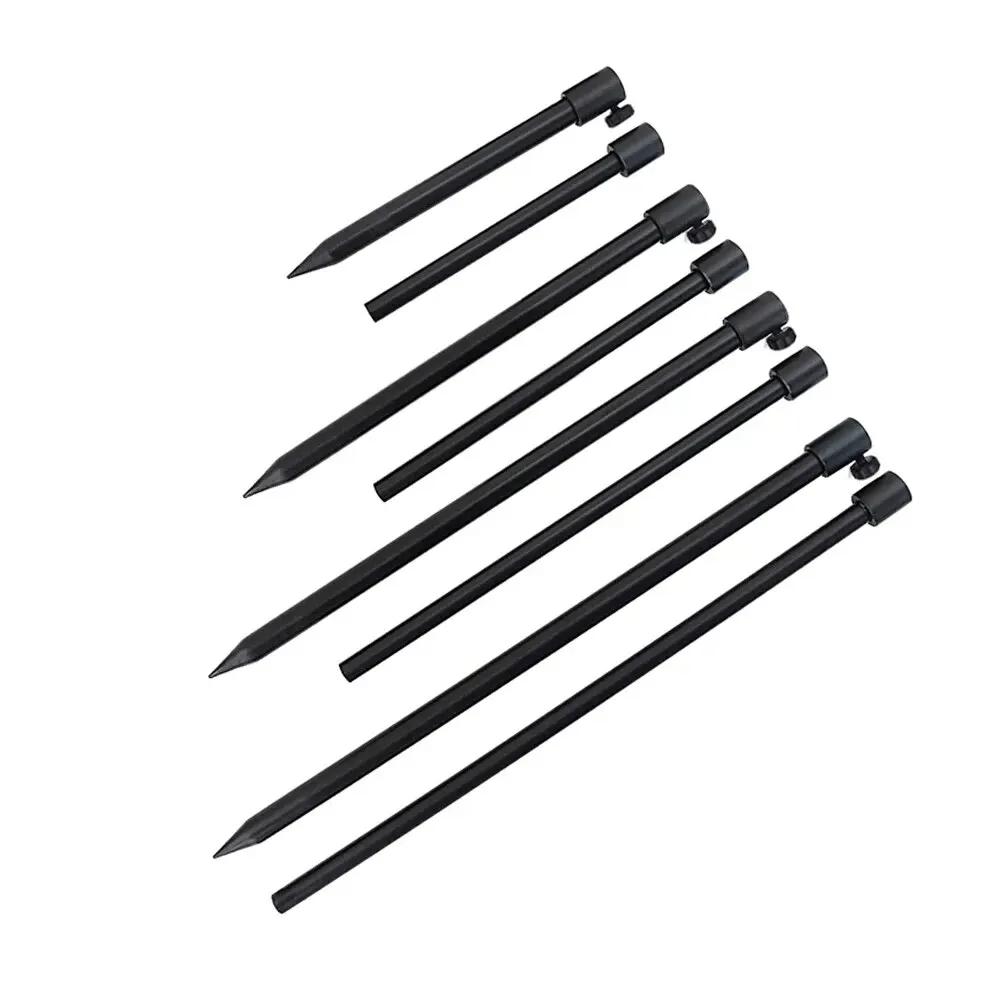 2 piquets rive aluminium noir pour pêche carpe - Supports cannes 16mm diamètre rod pod