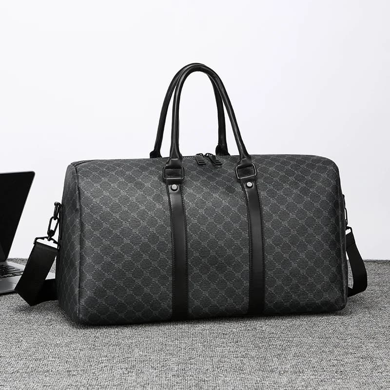 Sac de voyage homme grande capacité noir classique - Pêche et affaires - Sac à main et épaule imprimé