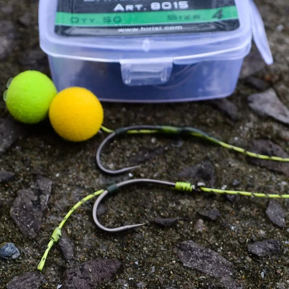 Hameçons carpe acier carbone 50 pièces Hirisi avec barbelures et revêtement résistant pour pêche durable