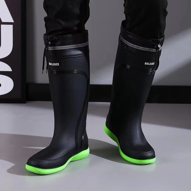 Bottes de pêche haute qualité homme imperméables tube haut - Chaussures anti-dérapantes caoutchouc bundle mouth