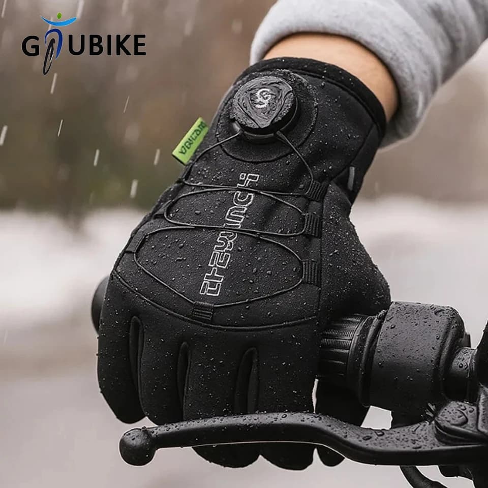Gants hiver GTUBIKE homme femme épais - imperméables et coupe-vent - compatibles écran tactile - ski et vélo