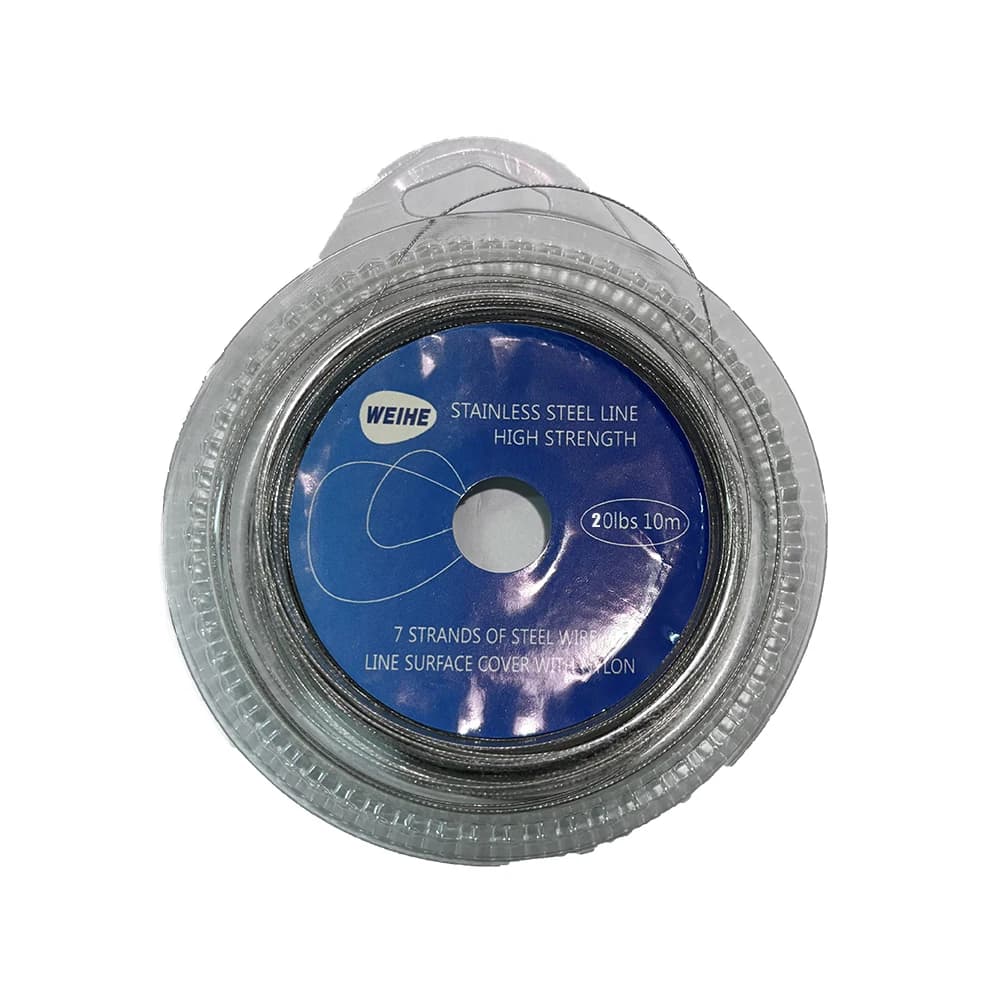 Bas de ligne acier inoxydable 10M 7 brins gainé nylon 10-200LB pour pêche mer et gros poissons