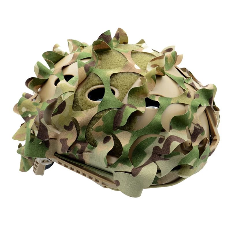 Filet de camouflage 3D pour casque airsoft - Housse nylon découpée laser chasse paintball parachutiste