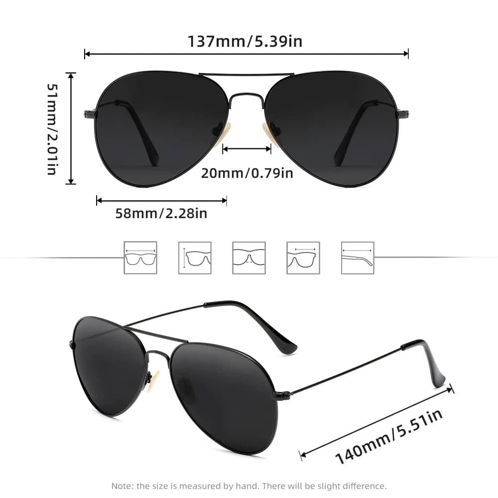 Lunettes de soleil pilote mode pêche - Léger polarisé UV400 pour conduite hommes femmes