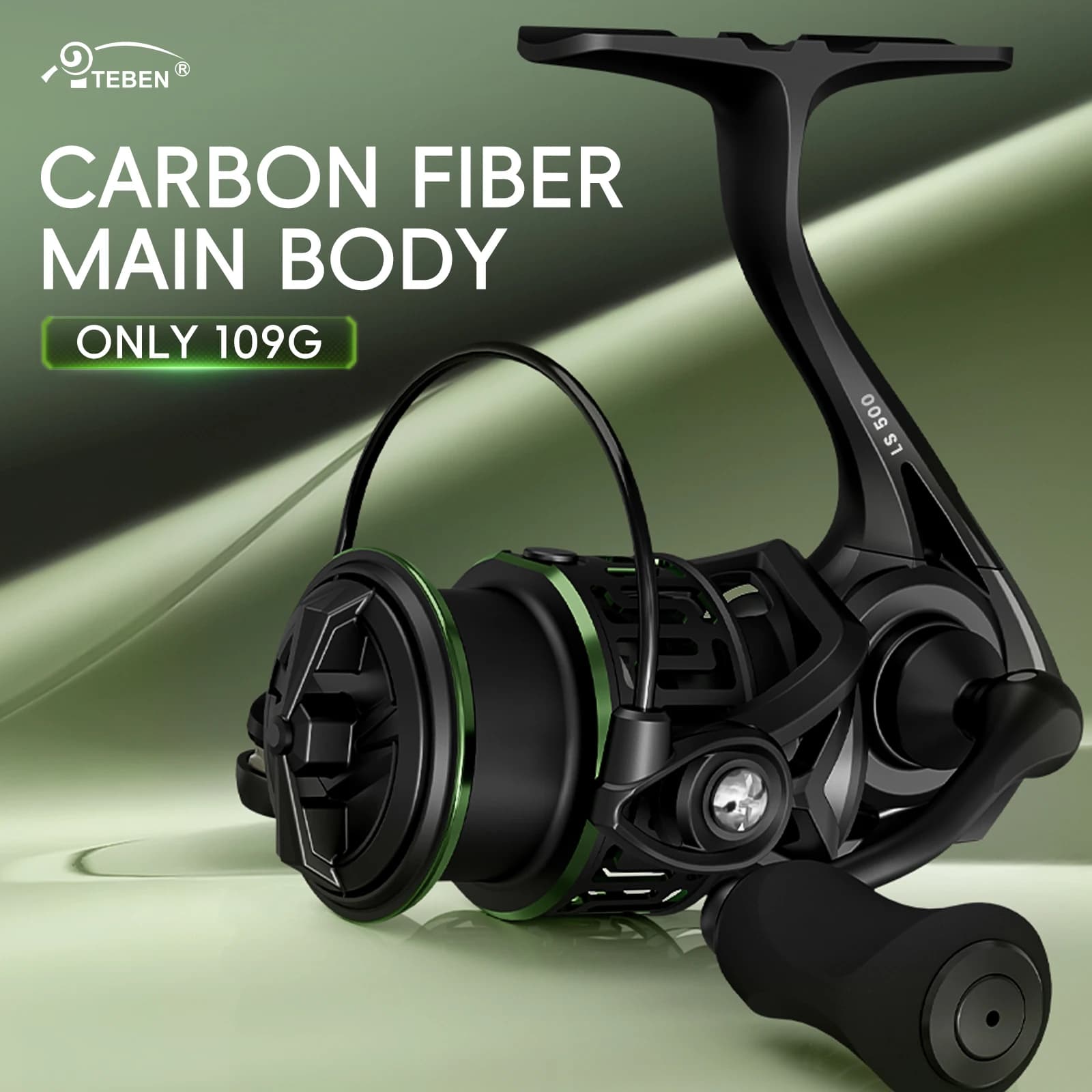 Moulinet spinning HAUT TON LS fibre de carbone ultra-léger 109g 5.2:1 pour mer et eau douce - 5+1 BB