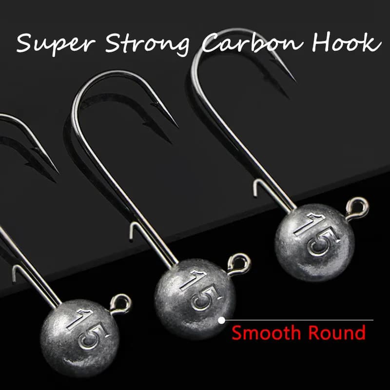20 hameçons jigging head 1g à 20g pour bass brochet - leurres souples pêche verticale