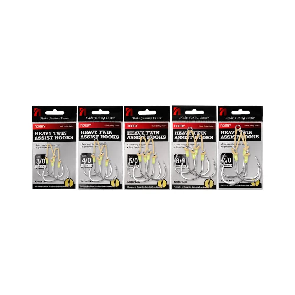 Hameçon mer robuste Noeby Heavy Duty à pointe super aiguille pour jig shore et gros poissons