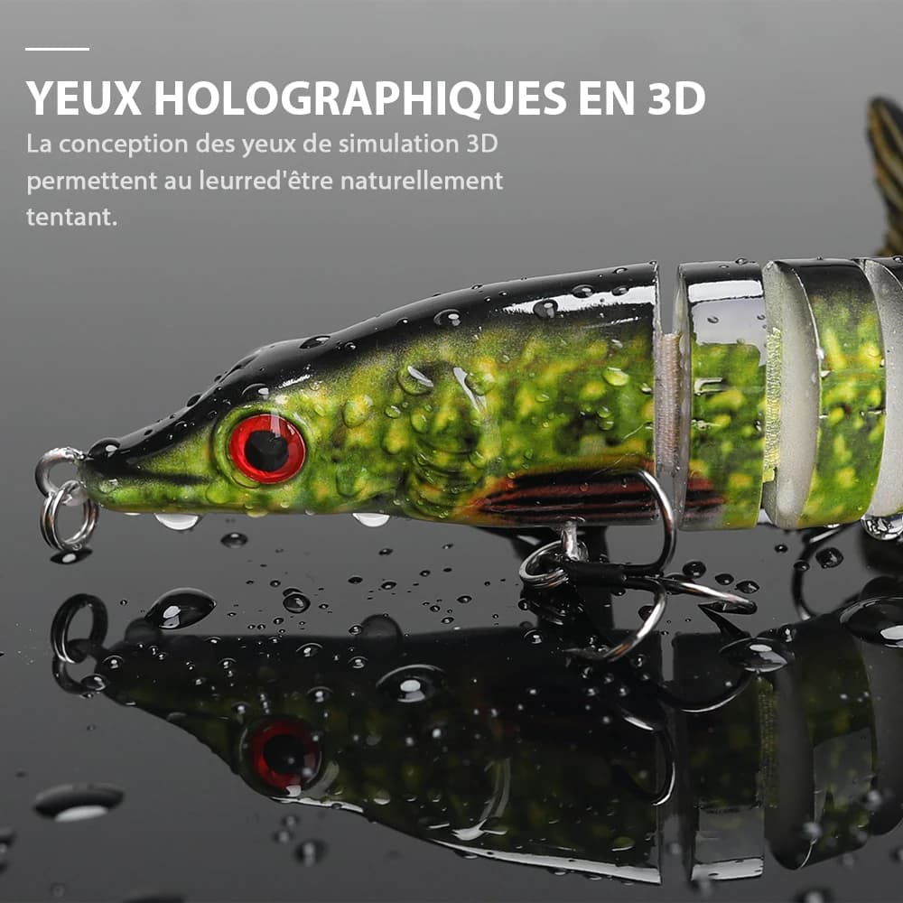 Leurre articulé TREHOOK 10cm/12.5cm pour brochet et carnassiers multi-articulations