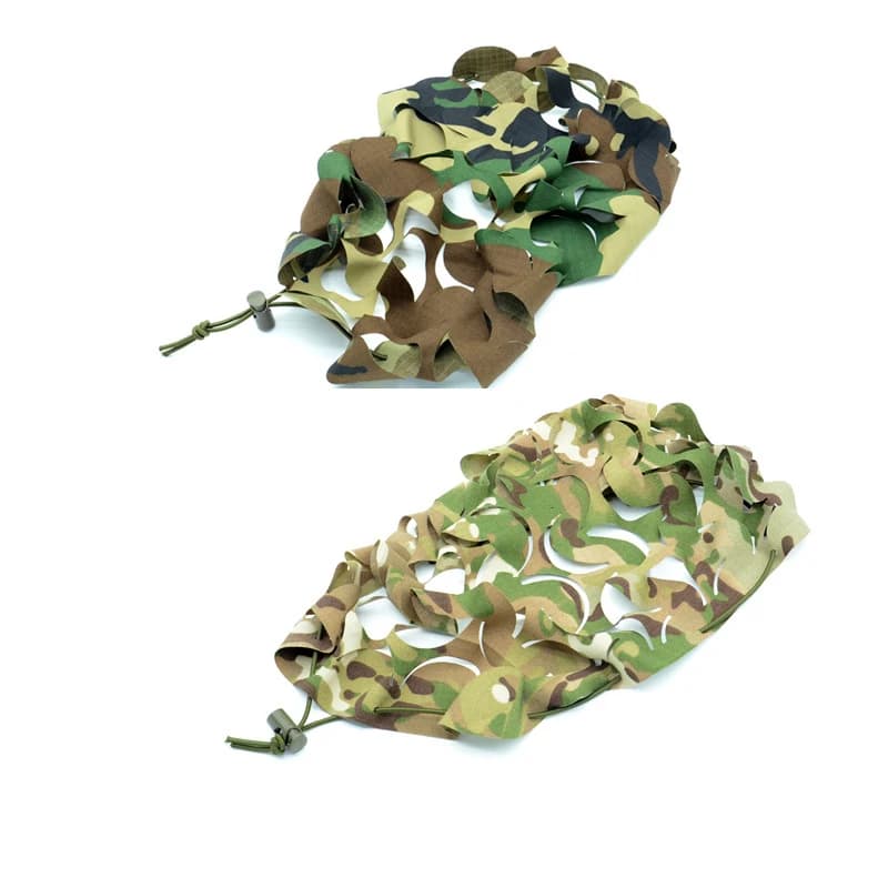Filet de camouflage 3D pour casque airsoft - Housse nylon découpée laser chasse paintball parachutiste