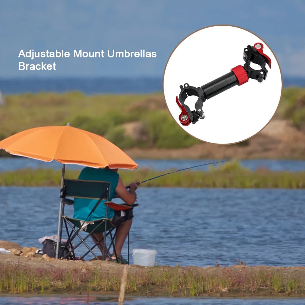 Support parapluie pour chaise de pêche en alliage aluminium rotatif et réglable - Équipement bateau extérieur