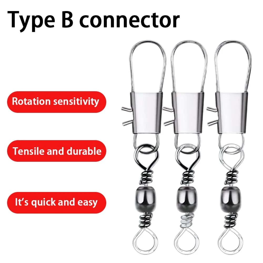 100Pcs émerillons connecteurs à roulement interlock pin pour carpe leurres accessoires pêche montages