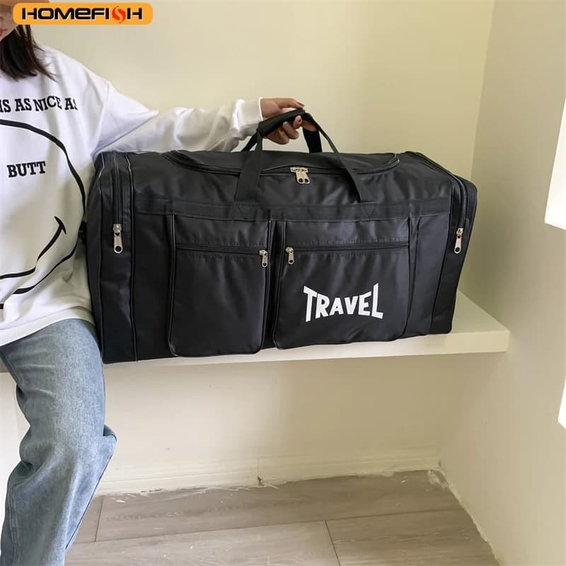 HOMEFISH Travel Bag Foldable Large Capacity Waterproof Business Sports Handbag W