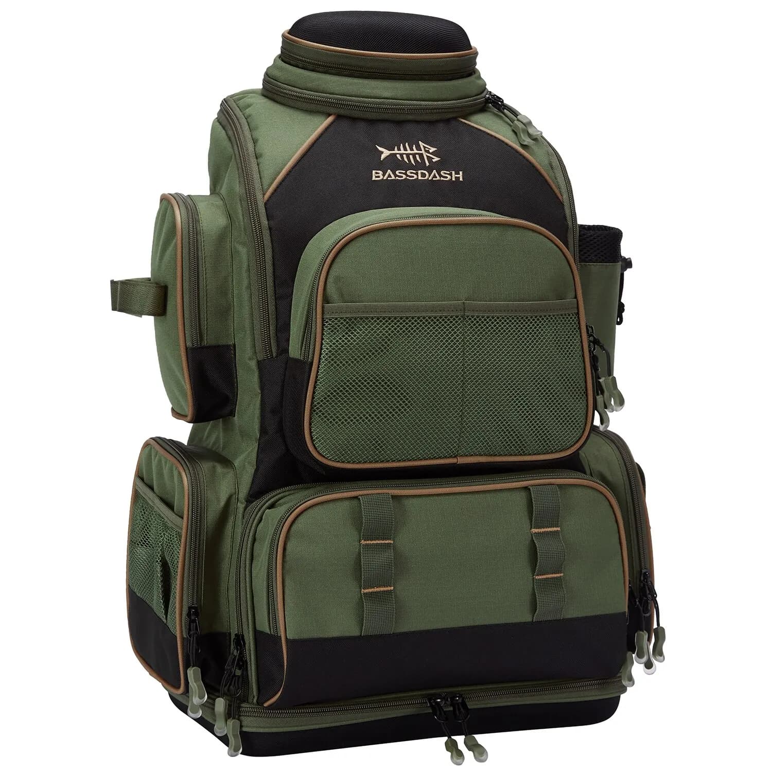 Boîte à pêche souple Bassdash avec protection pluie - Sac à dos tactique multifonction léger