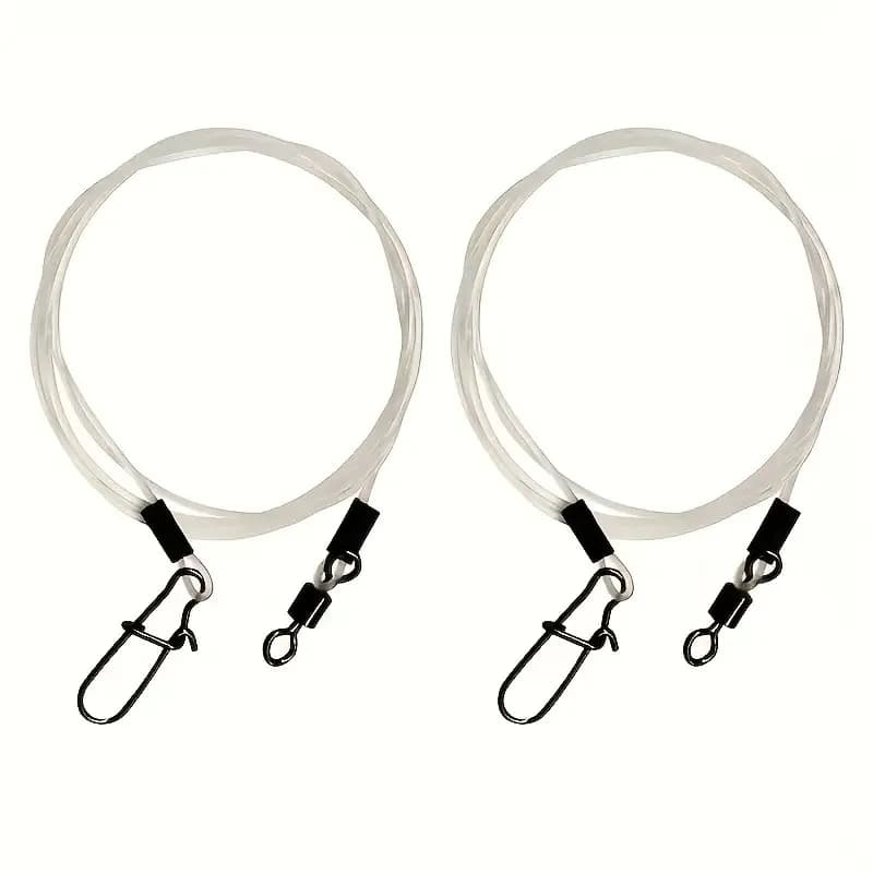 10 bas de ligne fluorocarbone anti-morsure avec émerillons - Faible visibilité eau douce et mer