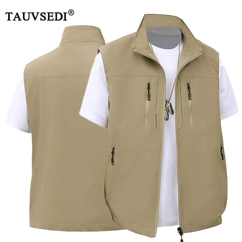Gilet homme respirant sans manches multi-poches - Veste cargo tactique décontractée pour pêche et travail