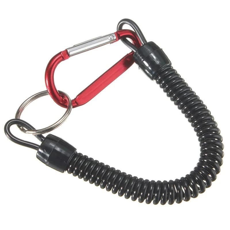 Lanières de pêche tactiques 5 pièces élastiques rétractables avec mousqueton - Anti-perte pour accessoires