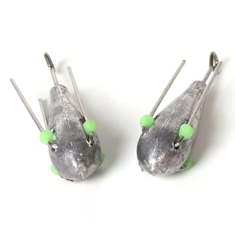 Plombs de pêche lumineux 50g-110g avec perle résistants pour technique drop shot et connecteur hameçon
