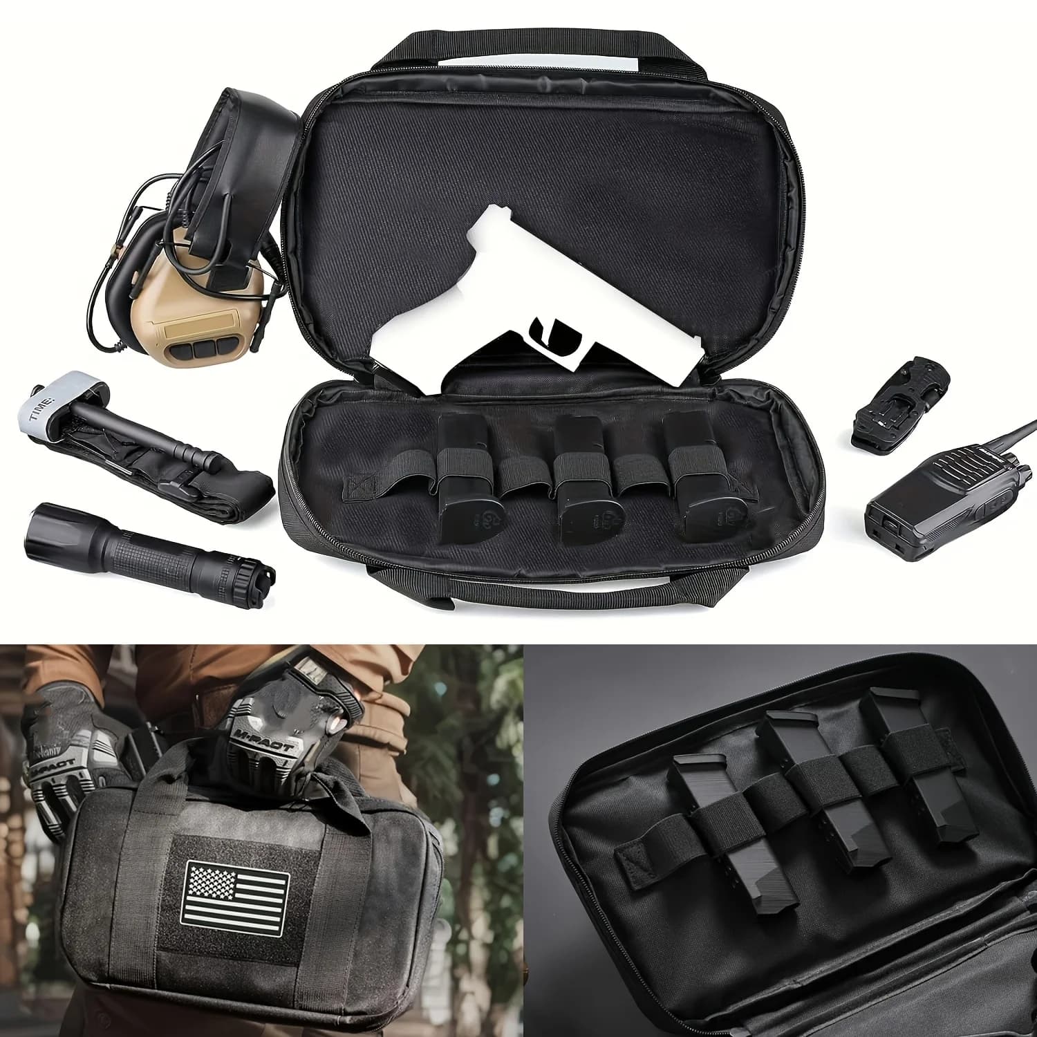 Pochette tactique pour pistolet et équipement - Protection transport pêche et chasse discret