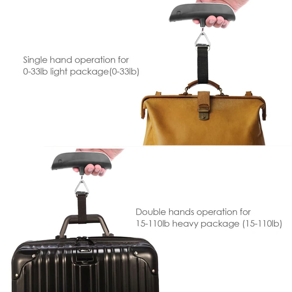 Pèse-bagages numérique 50kg LCD kebidumei pour valise et sac de voyage portable pêche et camping