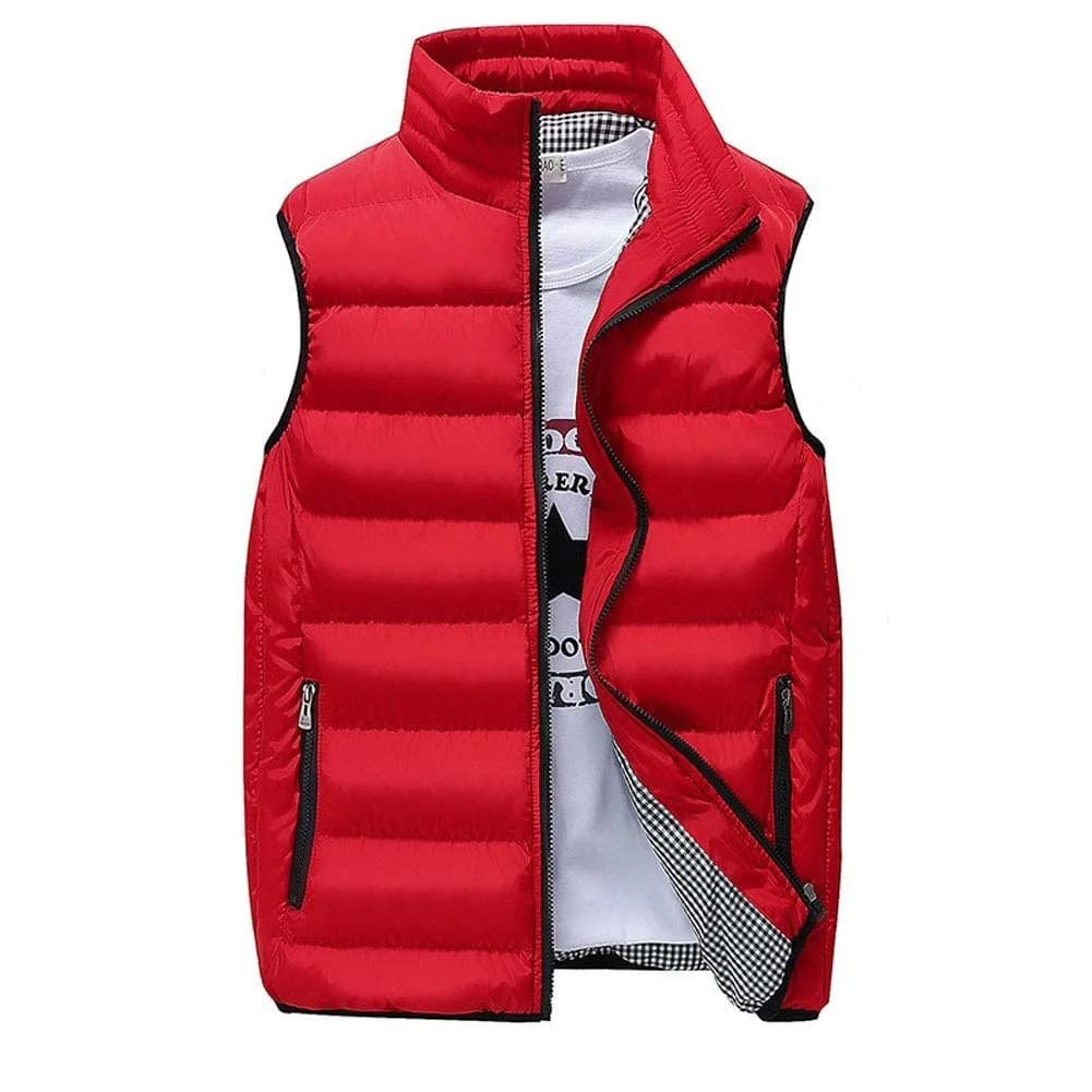 Gilet homme chaud hiver sans manches coupe-vent doublé coton épais pour pêche extérieure