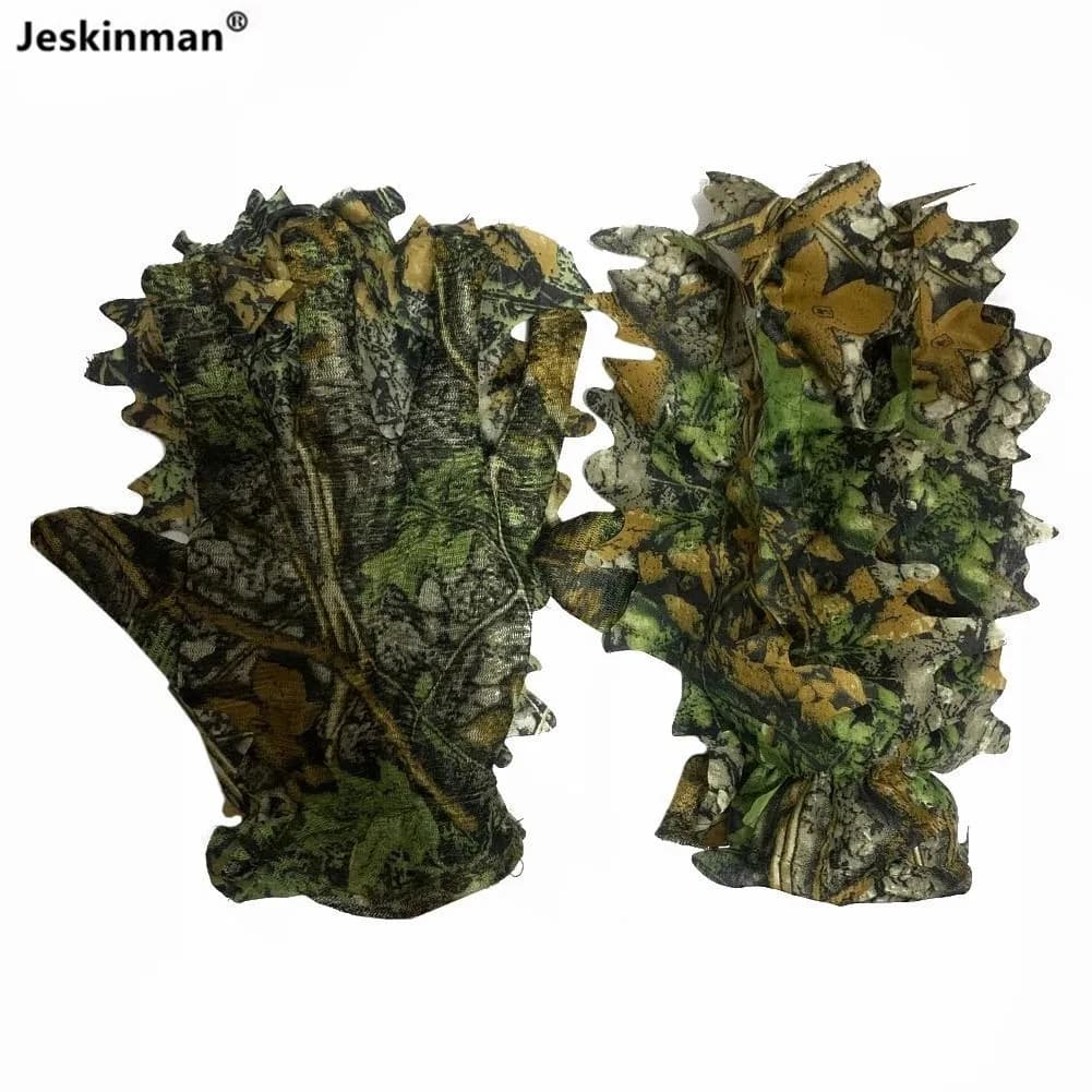 Gants camouflage 3D feuilles d'érable bioniques pêche chasse jungle photographie respirants fins