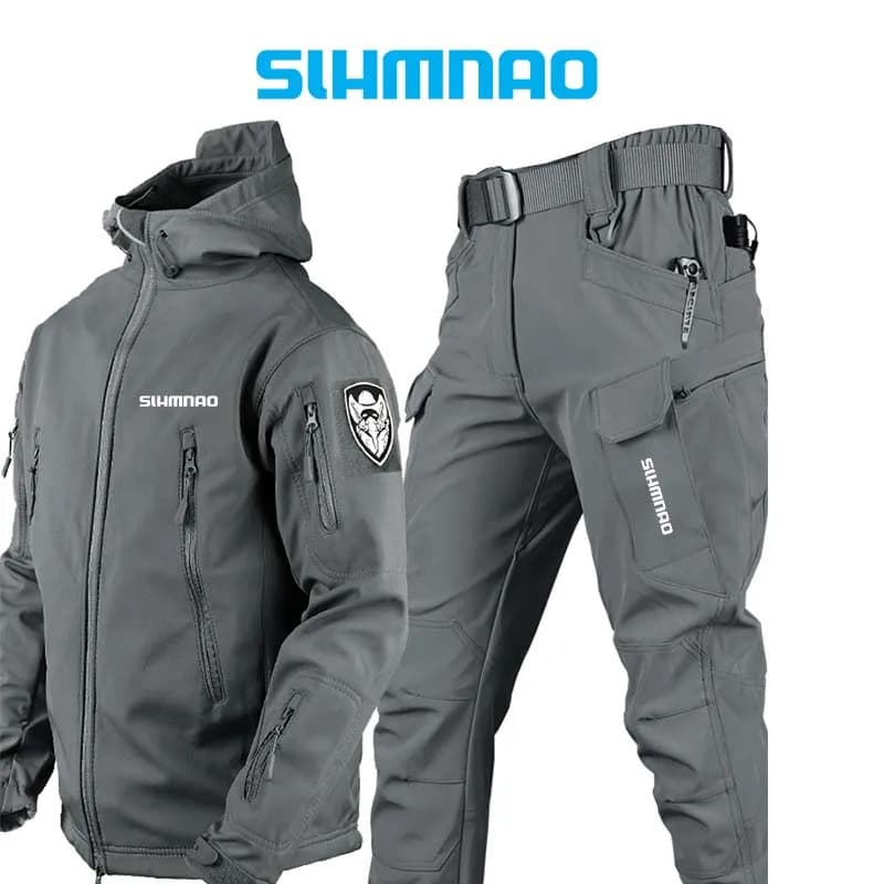Ensemble veste de pêche hiver 2025 imperméable - Vêtement technique pêche homme - Tenue pêche tactique