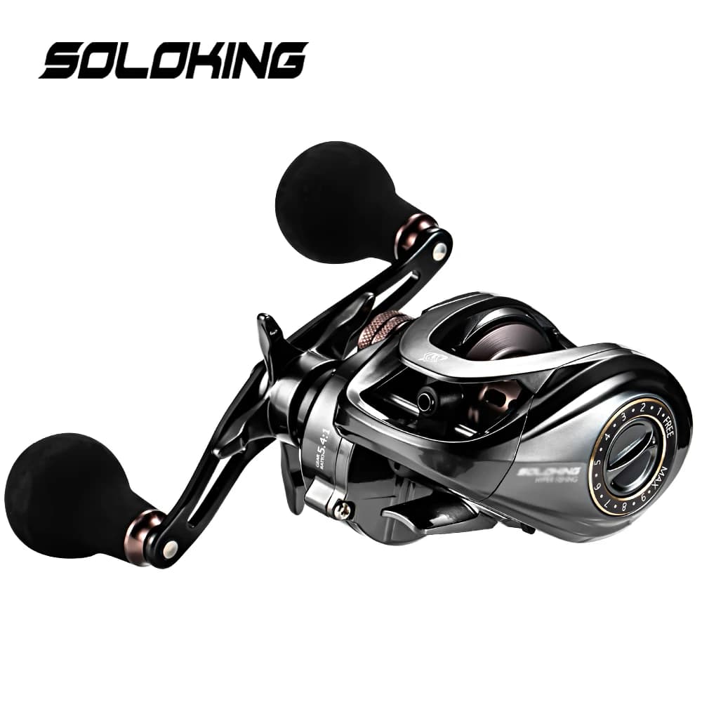 Moulinet baitcasting Soloking HIAW200 11+1BB ratio 5.4/7.2 pour pêche en mer et pêche au gros